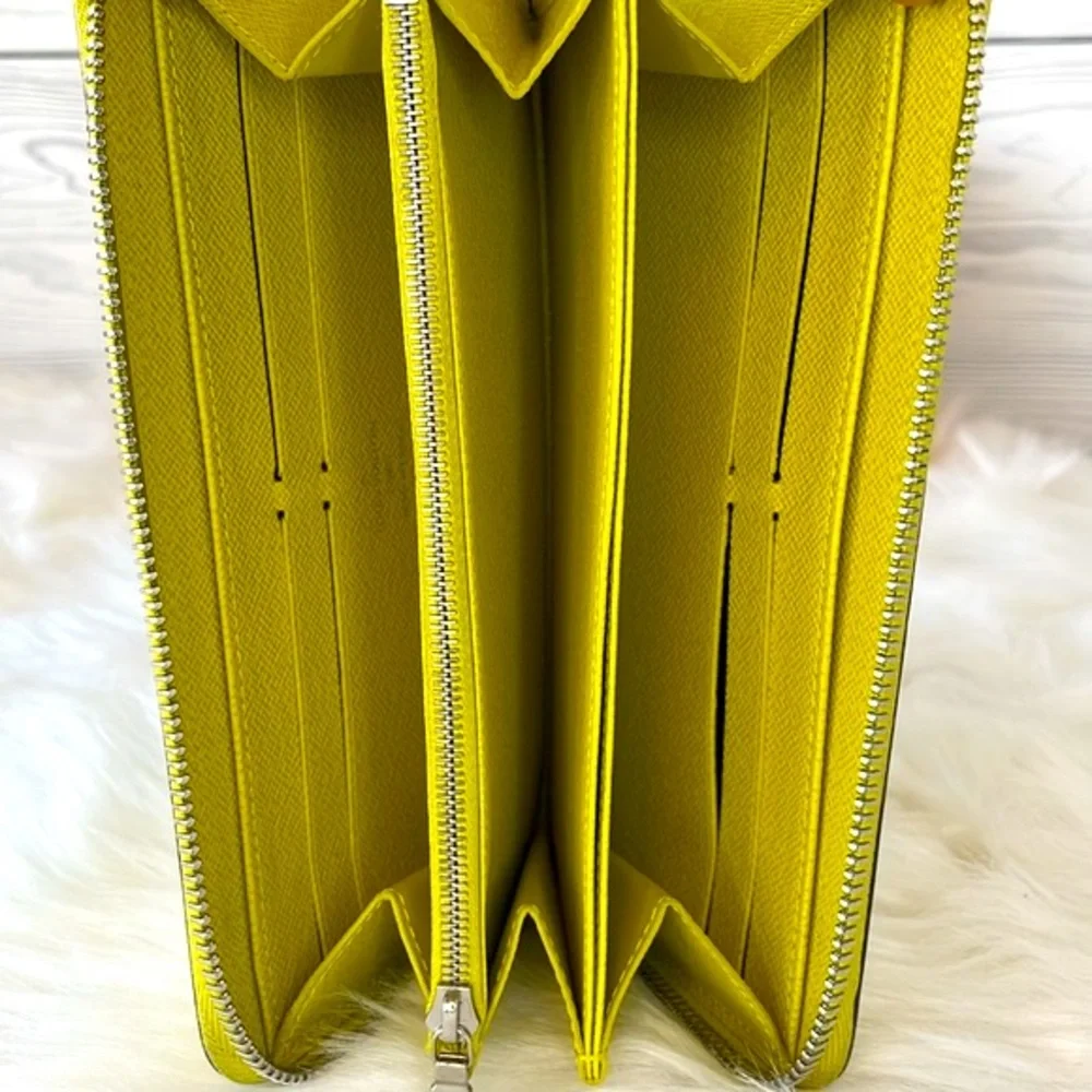 Louis Vuitton Yellow Epi Zippy‎ Wallet
